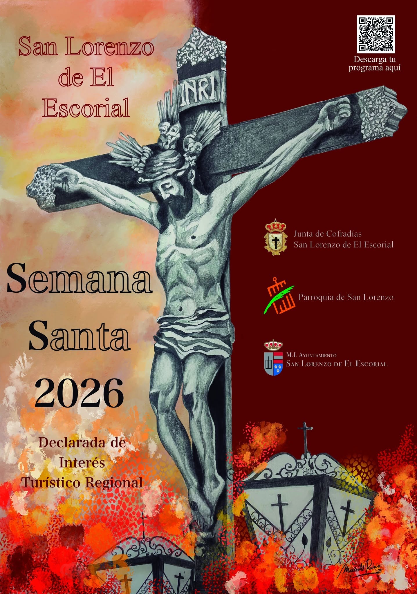 Cartel de Semana Santa en San Lorenzo de El Escorial 2026